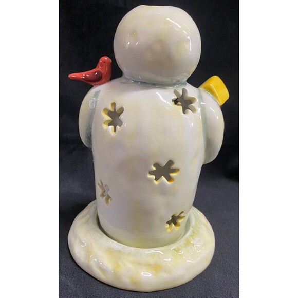 Twilight Snowman Votive Holder 7” Christmas Winter Decor Mary Beth Baxter #7063 - Picture 3 of 8